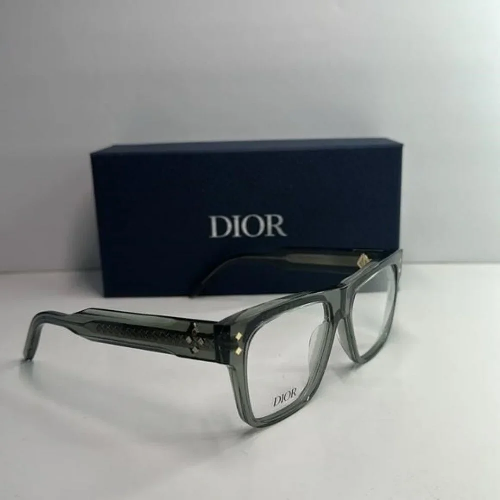 New Dior CD Diamond S6I Optical Glasses transparent Green Fast Ship!